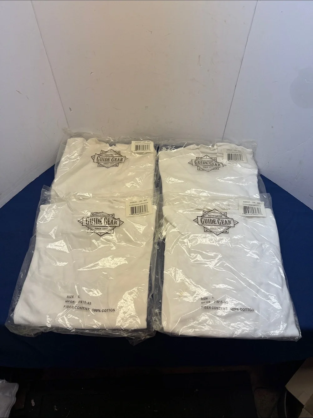 Guide Gear White Cotton T-Shirts - Pack of 4
